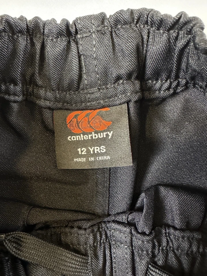 Pantalones Cortos de Rugby Canterbury Niños Talla 12 Negros Junior Profesional Nueva Zelanda Nuevos sin Etiquetas Foto 2 de 4