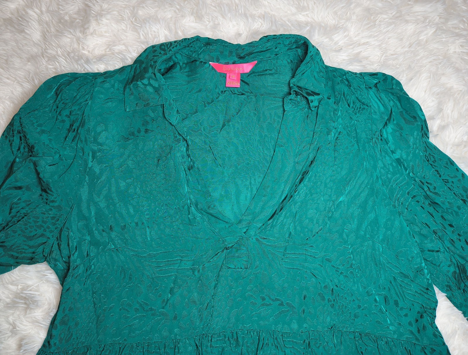 Lilly Pulitzer's Jaylene blouse Leopard Jacquard … - image 3