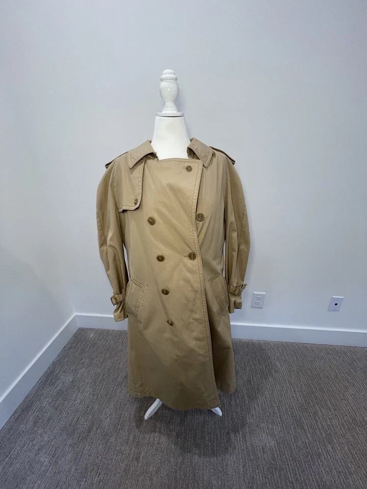 Vintage 70s Members Only Trench Coat w Removable Wool Liner Made N Poland Sz XL - Image 3 of 4