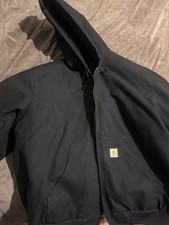 Carhartt Men's Loose Fit Hooded Heavyweight Quilted Full Zip Jacket Black 3XL