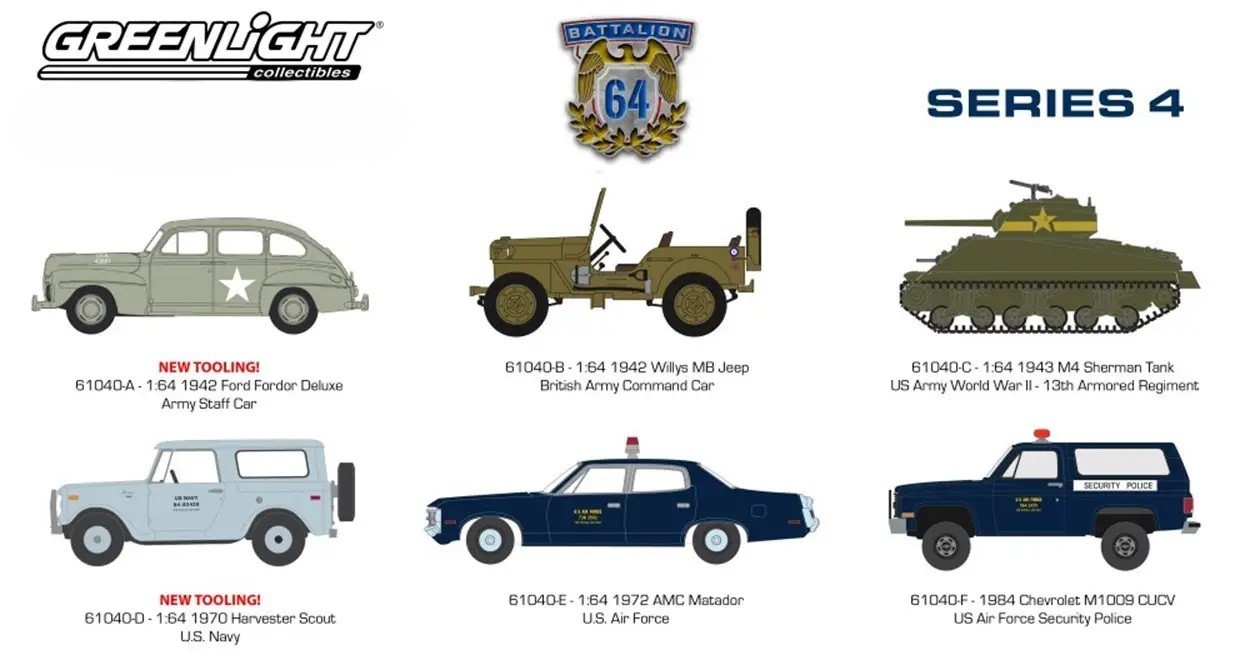 1942 '42 FORD FORDOR DELUXE AMRY STAFF BATTALION 64 R4 MILITARY GREENLIGHT 2024