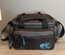 Bass Pro Shop Extreme 360 Qualifier Tackle Bag Shoulder Strap Black Blue Accents
