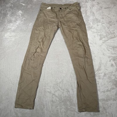 Mott & Bow Jeans Mens 30x32 Beige Denim Cotton Stretch Medium Wash Skinny Leg