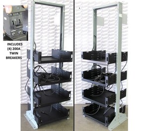 ELTEK 299197 - DC SYS FP2-48/600A - 23" FLATPACK RACK w/Shelves & 200A BREAKERS