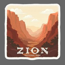 Zion national park sticker vinyl decal hiking camping destination RV gift