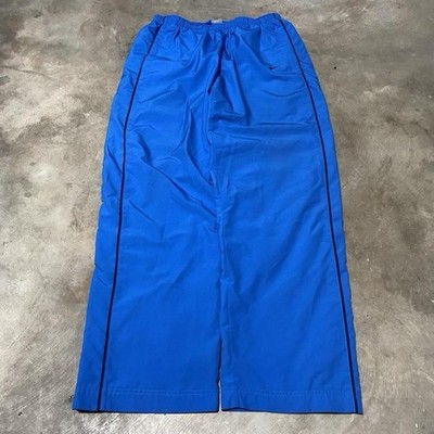 Y2K Baggy Nike Track Pants Mens Size M Blue 2000s Wide Leg Swoosh Sportswear