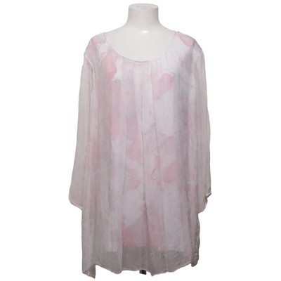 Via Appia Due, Bluse, Größe: 52, Weiß/Pink/Grau, Elasthan/Seide/Viskose #uun