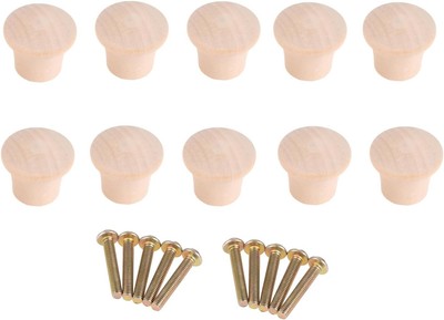 dophee 10Pcs Mini Wood Cabinet Knobs, 23x20mm/0.91''x0.79'', Unpainted wood 