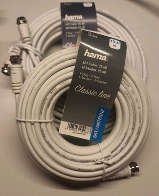Hama Antennenkabel, SAT-Kabel (10m) - 85 dB, F-Stecker - F-Stecker, 00181863