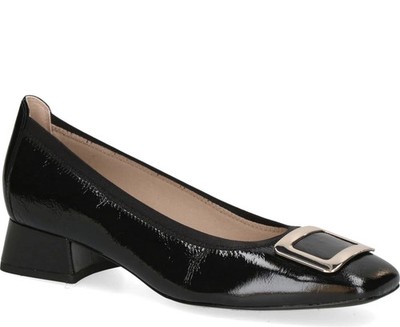 Caprice Women's Black Leather Dress Flats Fashion 9-22300-44017