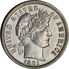 1901-O Barber Dime Nice Unc Details Nice Eye Appeal Nice Strike