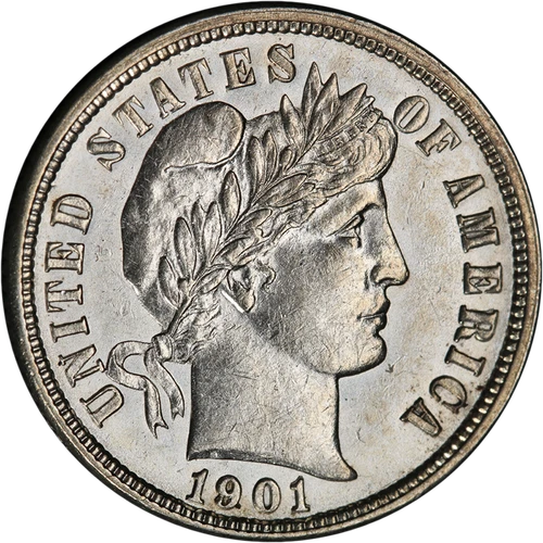 1901-O Barber Dime Nice Unc Details Nice Eye Appeal Nice Strike