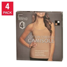 Felina Women's  4 Pack Cotton Stretch Camisole Tank