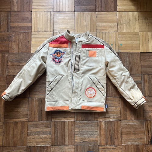 Star Wars Jacke beige hellbraun Jungen Größe 7 Disney Finn Resistance BB8 Patches X Wing - Bild 1 von 7