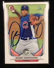 DUANE UNDERWOOD 2004 BOWMAN AUTOGRAPHED SIGNED AUTO BASEBALL CARD BP64 CUBS