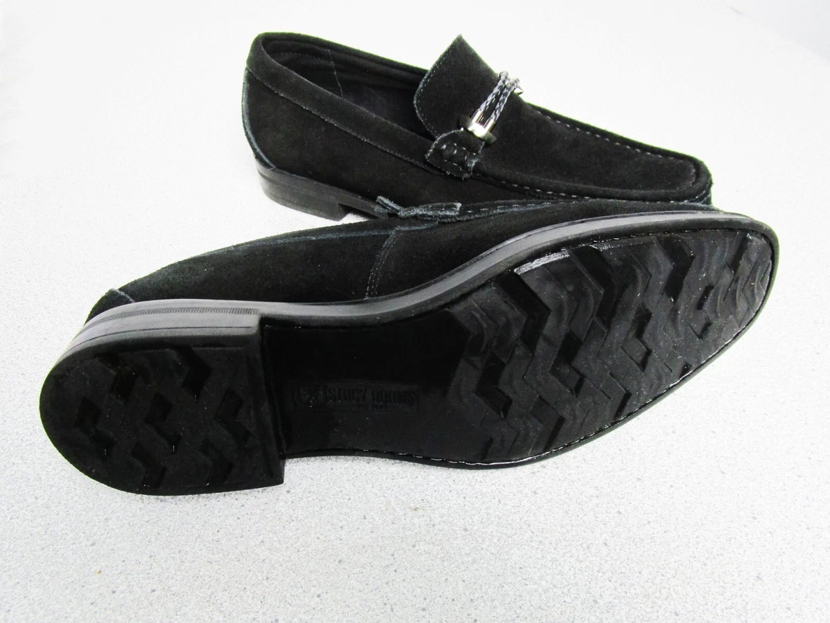 Stacy Adams Mens Nesbit 25067 008 Black Suede Slip On Loafer Dress