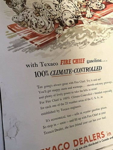 VINTAGE SATURDAY EVENING POST TEXICO FIRE-CHIEF DALMATION ADS (4 ADS) 1950'S - Picture 6 of 11