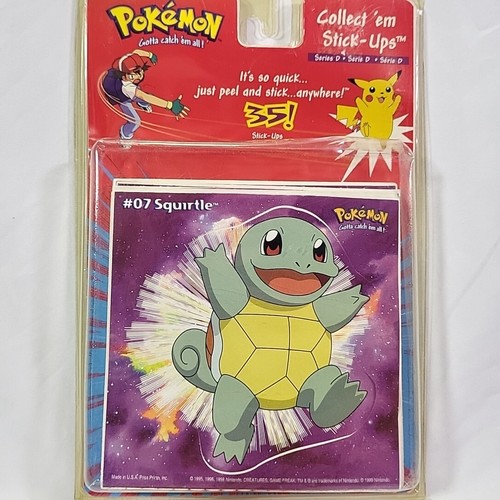 Original 1999 Pokemon Stick Ups Wall Decals Squirtle Charmeleon Mew - Picture 1 of 5