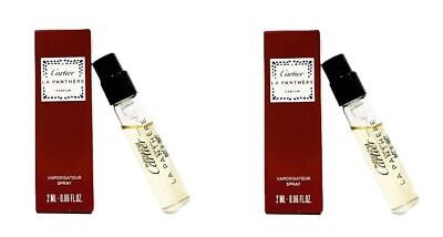 2X Cartier La Panthere Eau de Parfum EDP  Sample Spray Vial 2ml/0.06oz each NIB
