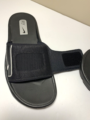 2000s RARE Nike AIR MAX MORAY SLIDES Black and Blue Air Slide Sandals Nike Slides Sandals VINTAGE Y2K Men main image 4
