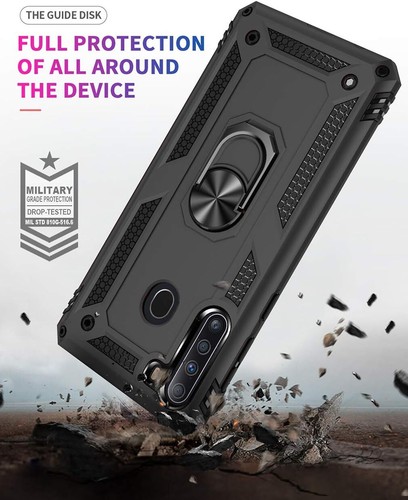 Funda Galaxy A21 Grado Militar con Protector de Pantalla HD y Pata de Cabra (Negro) - Imagen 4 de 11