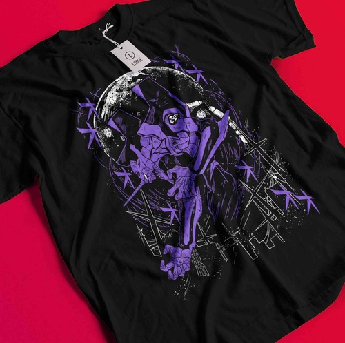 Neon Genesis Evangelion T-Shirt Eva Unit 01 Japanese Black Anime Shirt All Size - Bild 1 von 6
