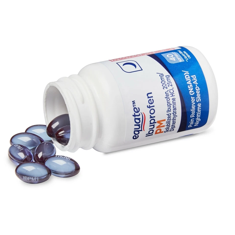 Equate Eq Ibuprofeno Pm Analgésico - Ayuda para dormir nocturno - 25 mg - 40 unidades Foto 4 de 4