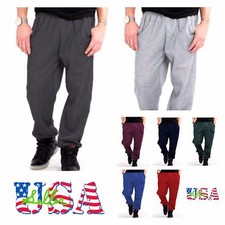 Men's Jogger Pants Gym Fitness Jogging Sports Casual Fleece Sweatpants S-3X NEW