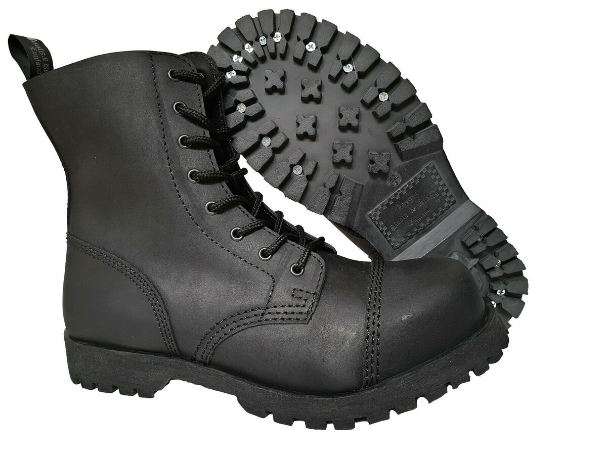 Boots & Braces Black Matt Rangers 8 10 14 Hole Loch Punk Boots & Braces Black Matt Rangers 8 10 14 Hole Loch Punk