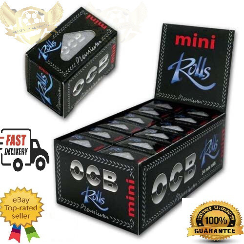OCB Premium Mini Cigarette Rolling Paper Rolls 4 Meters 24 x Rolls (Full Box) - Picture 1 of 7