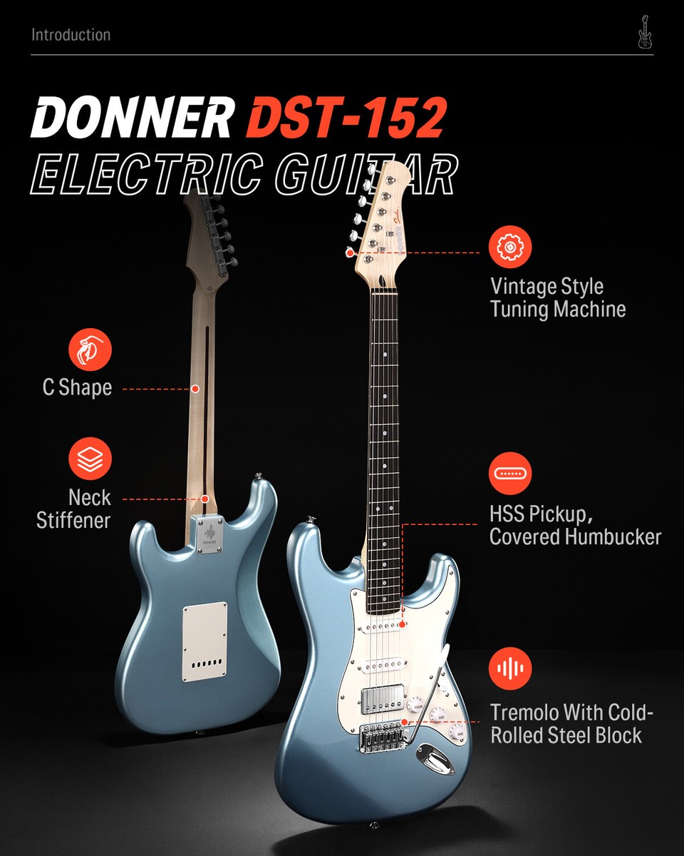 Donner DST-152 エレキギター HSSピックアップ　M2219 Amazon.com: Donner 39