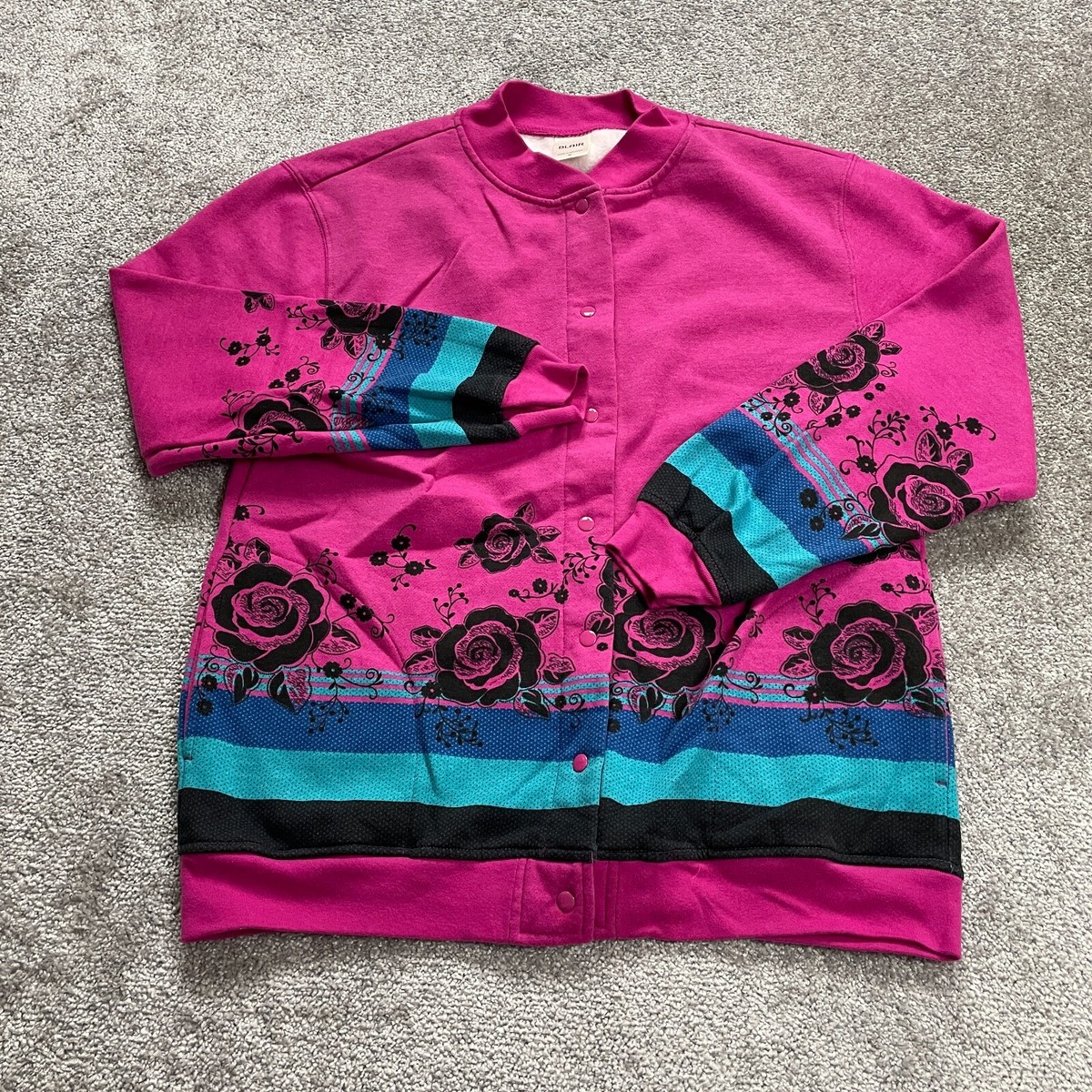 Blair Jacket Womens Medium Pink Snap Button Soft Mid Length