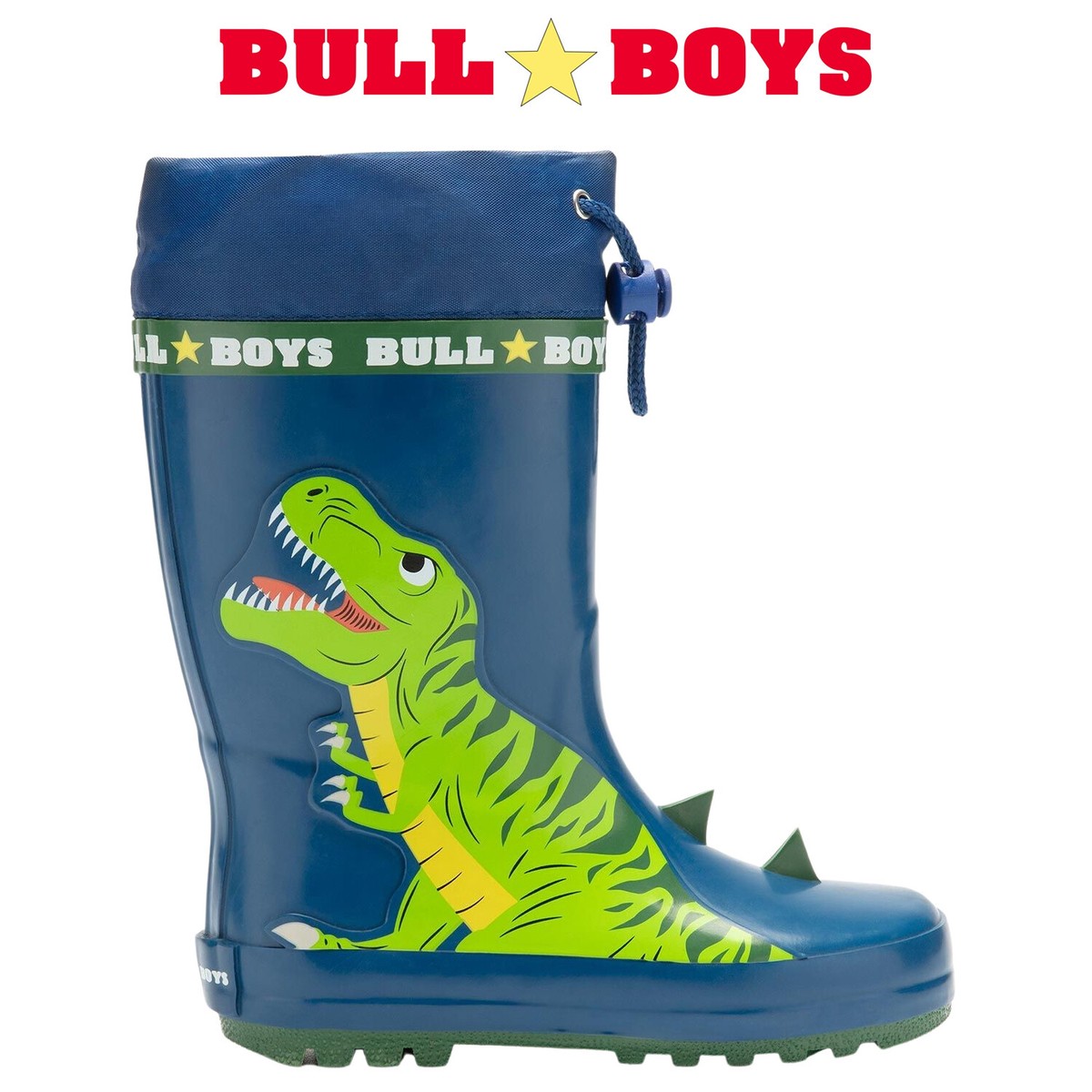 Dinosaur Little Joules Wellies Joules Boys Roll Up Wellies Blue