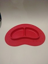 Used Nuby Sectioned Silicone Feeding Miracle Mat Section Plate Red