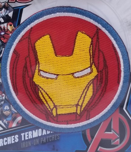 Disney Marvel Avengers Iron-On Patch: Iron Man Head Circle New Free Ship - Picture 6 of 11