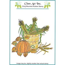 Class Act Cling Mounted Rubber Stamp Large Harvest Time S-3, NEW