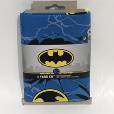DC Batman One Yard Precut Cotton Fabric Eugene Textiles Blue Black