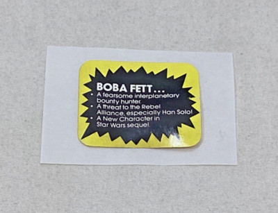 1978 Star Wars Figure 20 Back Cardback Rocket Firing Boba Fett Cover Sticker