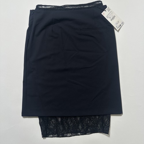 Zara Lace Trimmed Pencil Skirt Size XS, Color Navy 100% Authentic. - Picture 9 of 9