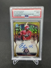 Elijah Green 2023 Bowman Chrome Prospect Auto Gold Shimmer /50 #CPA-EG PSA 9