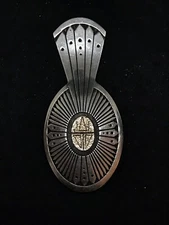 RARE STERLING SILVER 14K GOLD NAVAJO KEE NEZ 2.5'' BROOCH PENDANT 