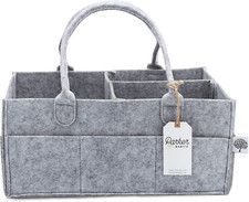 Large Baby Diaper Caddy- Nursery Storage Bin  Car Organizer for Diapers  Wipes