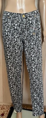 Elastische Baumwollhose MAX&Co. Damen, schwarz weiß Farbe IT 48 DE 44 US 12 GB 16