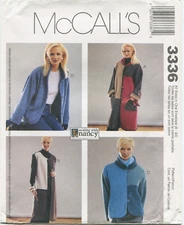 McCall's 3366 Coat Jacket Vest Misses Sewing with Nancy Pattern Uncut Size 8-22
