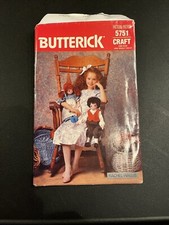 Butterick Craft 5751 Rachel Wallis Country Dolls Boy&Girl Approx 22" 1987 Uncut