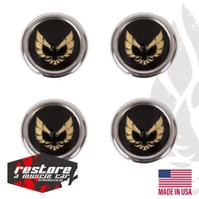 1977-81 Firebird Trans Am 15" Snowflake/Turbo Wheels Round METAL Center Caps (4)