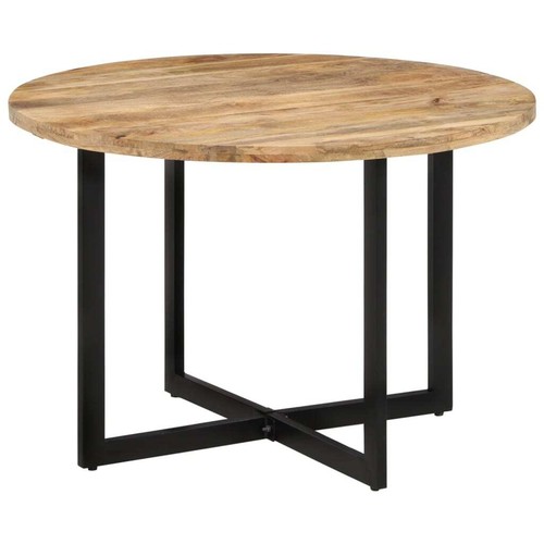 Round Dining Table Solid Wood Timber Industrial Rustic Kitchen Cafe Bistro Desk - Picture 9 of 12