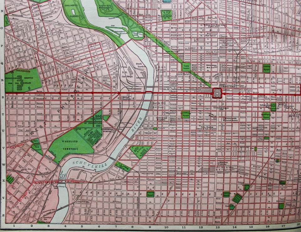 MAPA DE CARRETERAS DE LA CIUDAD DE PHILADELPHIA PA PÁGINA ATLAS COMERCIAL RAND MCNALLY 1913 Foto 3 de 4