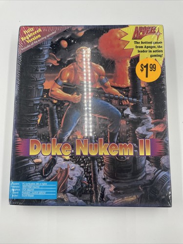 DUKE NUKEM II DOS PC BIG BOX FACTORY SEALED NEW 3.5” ORIGINAL STICKERS NWT - Picture 1 of 14