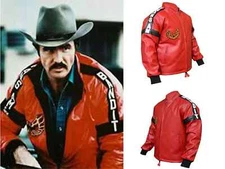Smokey and The Bandit Burt Reynolds Red Genuine Sheep Leather Jacket